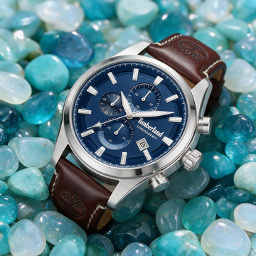 Ρολόι Ανδρικό Timberland Chronograph Ασημί με Μπλε Καντράν TDWGC0109302
