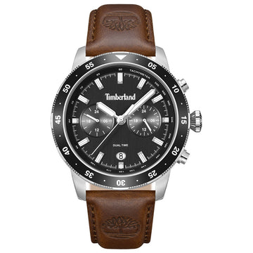 Ρολόι TIMBERLAND Parkman Dual Time Brown Leather Strap