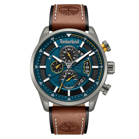 Ρολόι TIMBERLAND Calahan Dual Time Brown Leather Strap TDWGF0095401