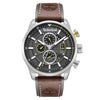 Timberland Ανδρικό Ρολόι Chronograph Multi-Function με Δερμάτινο Λουράκι & Γκρι Καντράν