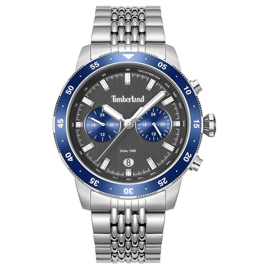 Ανδρικό Ρολόι Timberland Dual Time με Μπλε Λεπτομέρειες & Ατσάλινο Μπρασελέ