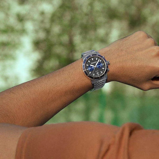 Ανδρικό Ρολόι Timberland Dual Time με Μπλε Λεπτομέρειες & Ατσάλινο Μπρασελέ
