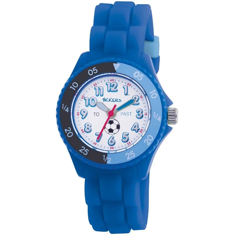 Tikkers Boys Blue Silicone Strap Time Teacher Watch TK0002