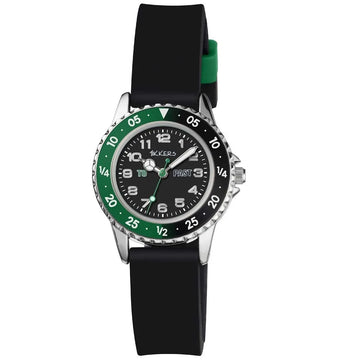 Tikkers Boys Black Silicone Strap Time Teacher Watch TK0139