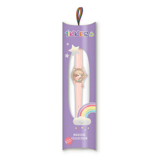 Tikkers Unicorn Crystals Pink Leather Strap
