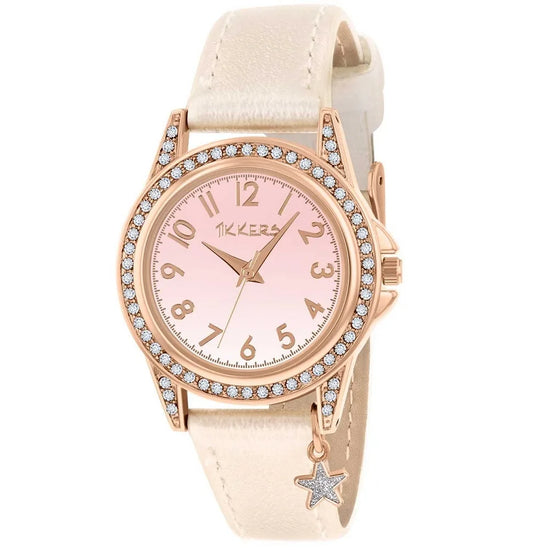 Tikkers Iridescent Strap Rose Gold Stone Watch TK0203