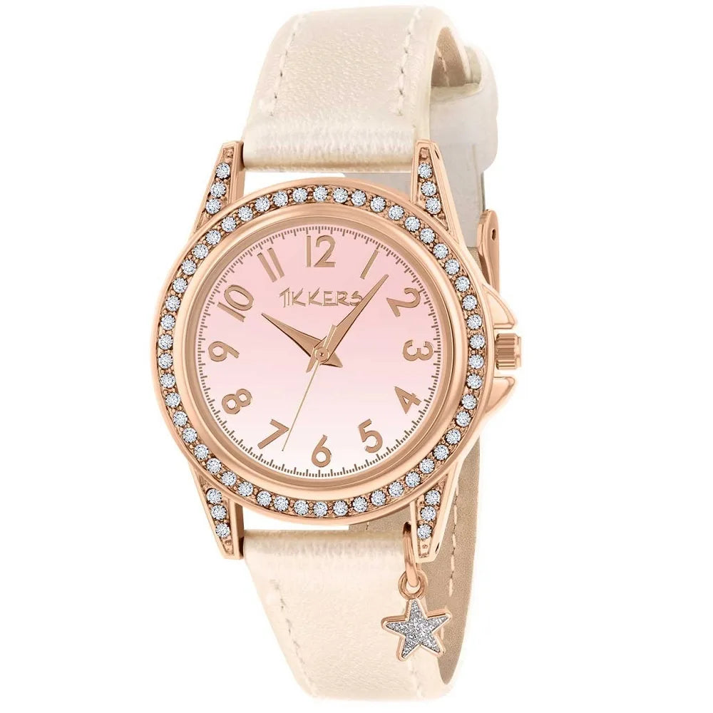 Tikkers Iridescent Strap Rose Gold Stone Watch TK0203