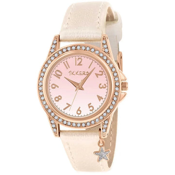 Tikkers Iridescent Strap Rose Gold Stone Watch TK0203