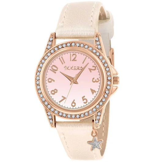 Tikkers Iridescent Strap Rose Gold Stone Watch TK0203