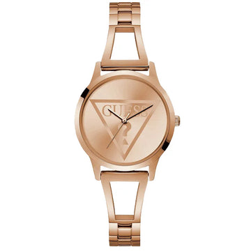 Ρολόι γυναικείο Guess Fashion W1145L4 με μπρασελέ και ροζ χρυσό Logo καντράν