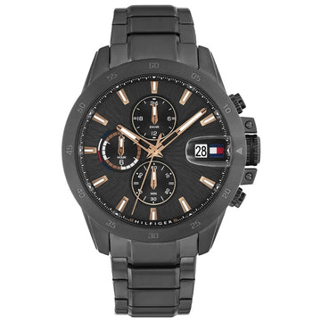 TOMMY HILFIGER Jameson Chrono Black Steel Bracelet 1792218