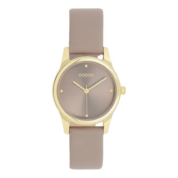 Oozoo Γυναικείο Ρολόι με Μπεζ Δερμάτινο Λουράκι C11625