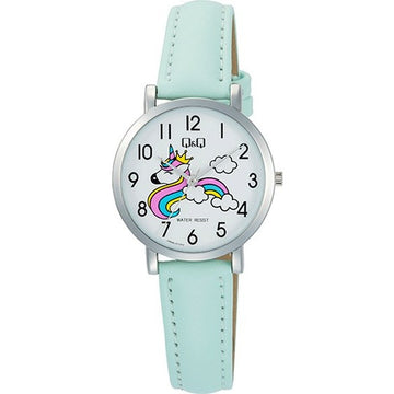 Q&Q Kids Green Leather Strap  Q58A-011PY